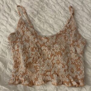 Smocked Beige Crop Top